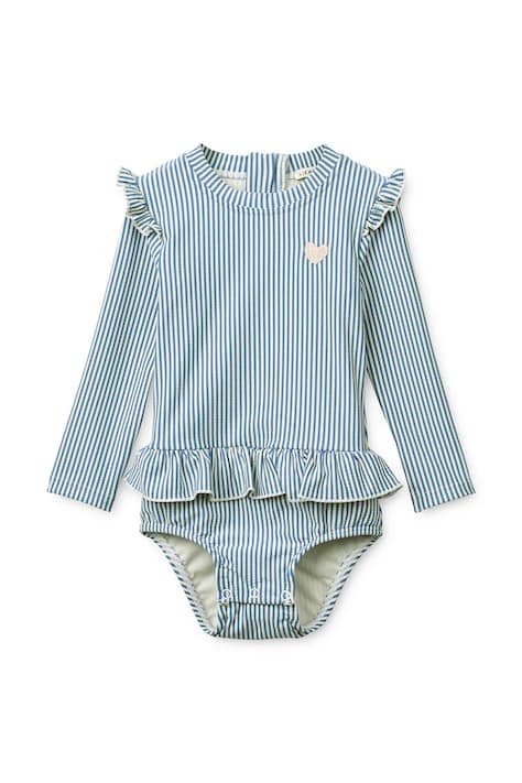 Liewood ολόσωμο μαγιό παιδικό Sille Baby Seersucker Swimsuit μπλε LW20191