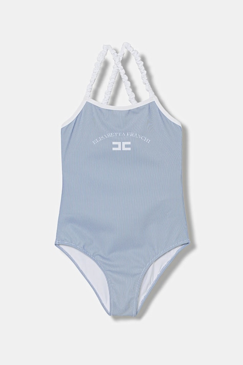 Elisabetta Franchi jednoczęściowy strój kąpielowy dziecięcy kolor niebieski EFSW027.C.JT004