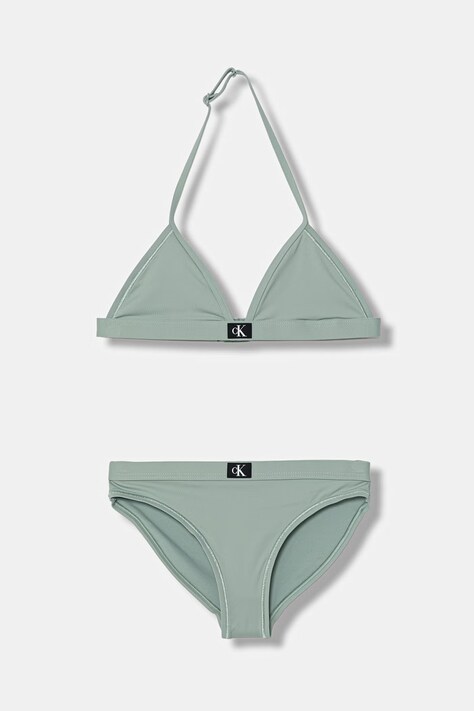 Calvin Klein Jeans strój kąpielowy dwuczęściowy dziecięcy zielony KY0KY00092