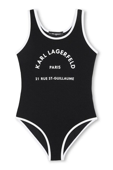 Karl Lagerfeld jednoczęściowy strój kąpielowy dziecięcy kolor czarny Z31113