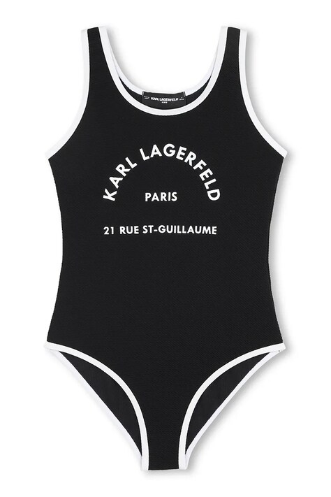 Karl Lagerfeld jednoczęściowy strój kąpielowy dziecięcy kolor czarny Z31113