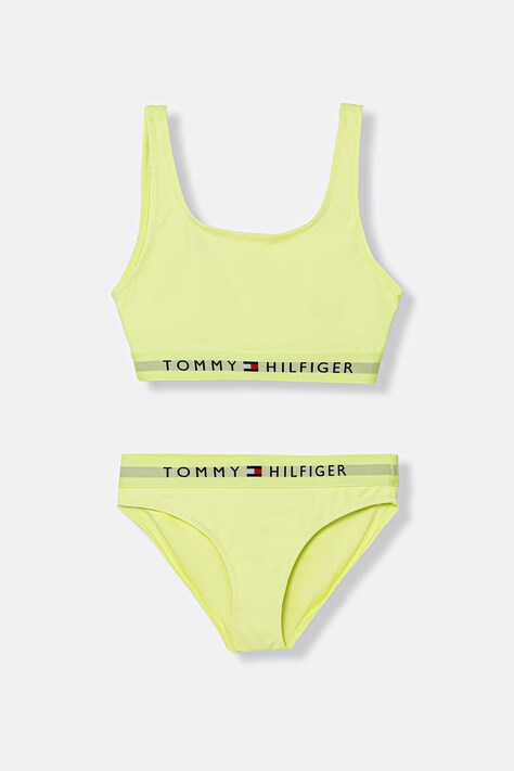 Tommy Hilfiger strój kąpielowy dwuczęściowy dziecięcy zielony UG0UG00816