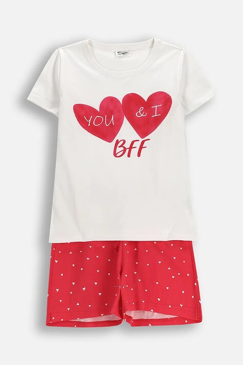 Coccodrillo piżama bawełniana dziecięca kolor różowy wzorzysta PYJAMAS