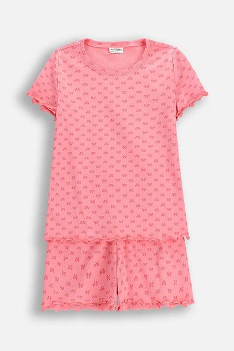 Coccodrillo piżama bawełniana dziecięca kolor różowy wzorzysta PYJAMAS