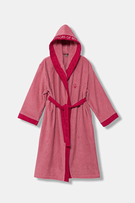 United Colors of Benetton szlafrok frotte dziecięcy bawełniany różowy 64PDR8001