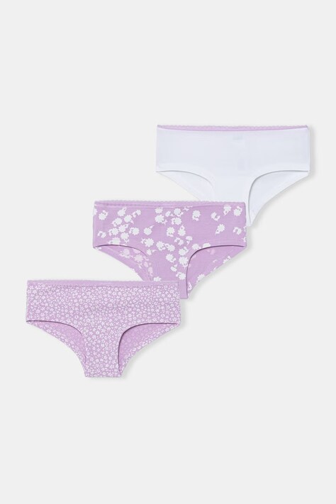 United Colors of Benetton figi dziecięce bawełniane z elastanem 3-pack fioletowe 31LV0S031