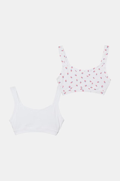 United Colors of Benetton biustonosz dziecięcy bawełniany 2-pack biały 3RDW0R00A