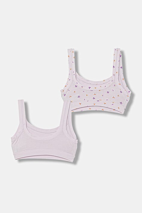 United Colors of Benetton biustonosz dziecięcy bawełniany 2-pack fioletowy 3RDW0R00A