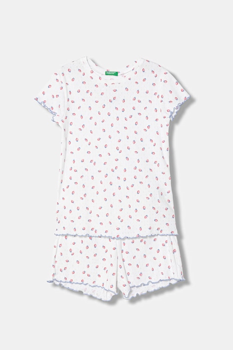 United Colors of Benetton dvoudílné dětské bavlněné pyžamo bílé 3OJC0P09Z