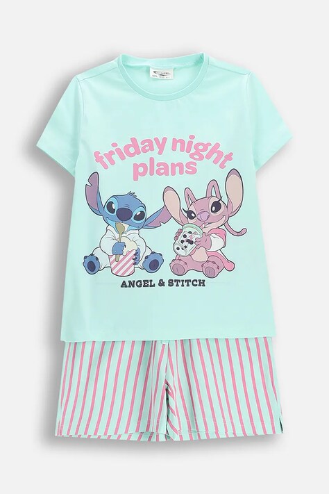 Coccodrillo piżama dwuczęściowa dziecięca bawełniana turkusowa LICENCE GIRL