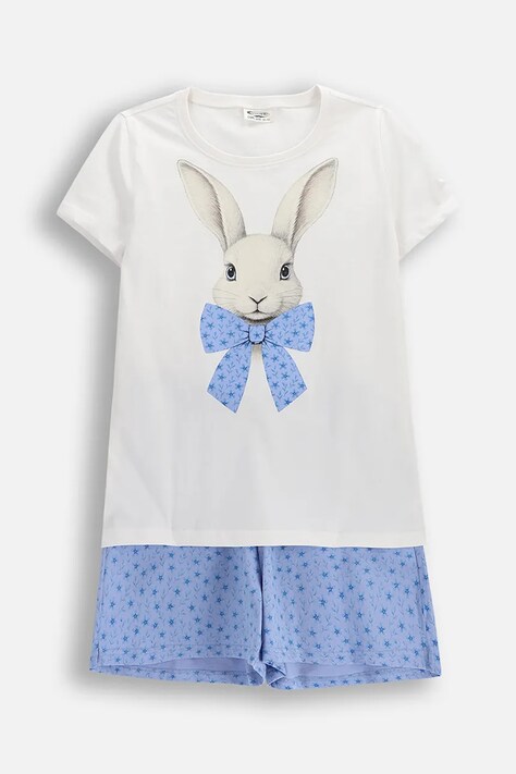 Coccodrillo piżama dziecięca bawełniana biała PYJAMAS