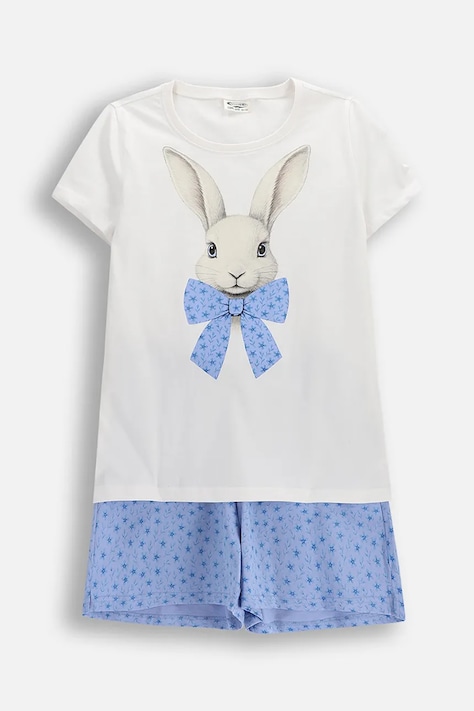 Coccodrillo piżama dziecięca bawełniana biała PYJAMAS