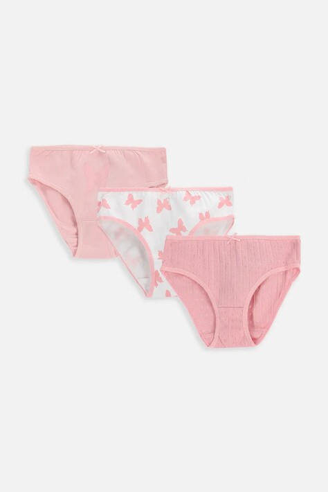 Coccodrillo gaćice za djecu od pamuka s elastanom 3-pack roze PANTS