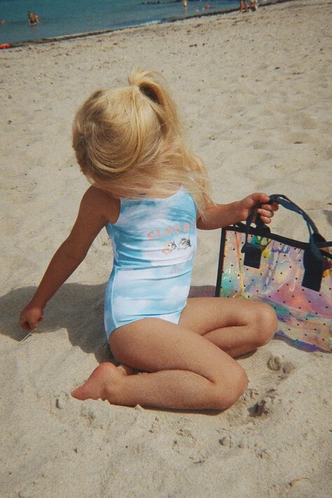 Konges Sløjd strój kąpielowy jednoczęściowy dziecięcy CLOUDY SWIMSUIT GRS niebieski KS105316