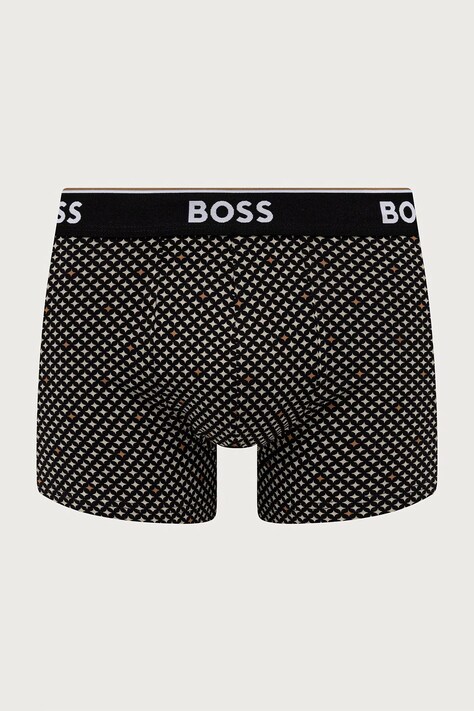 BOSS Bokserki męskie bawełniane z elastanem Trunk 3P Power Desig 3-pack beżowe 50554443