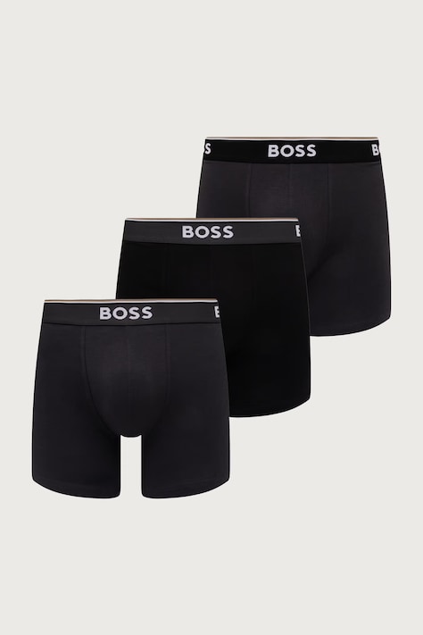 BOSS boxeri mulați bărbați cu bumbac BoxerBr 3P Power pachet de 3 albaștri 50554694