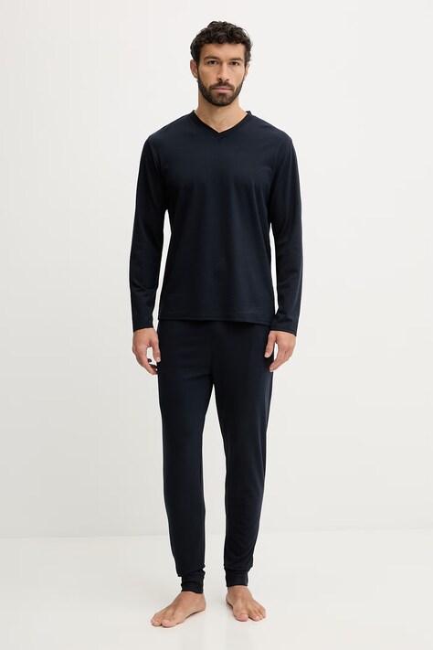 BOSS piżama Energetic Long Set męska kolor granatowy gładka 50557169