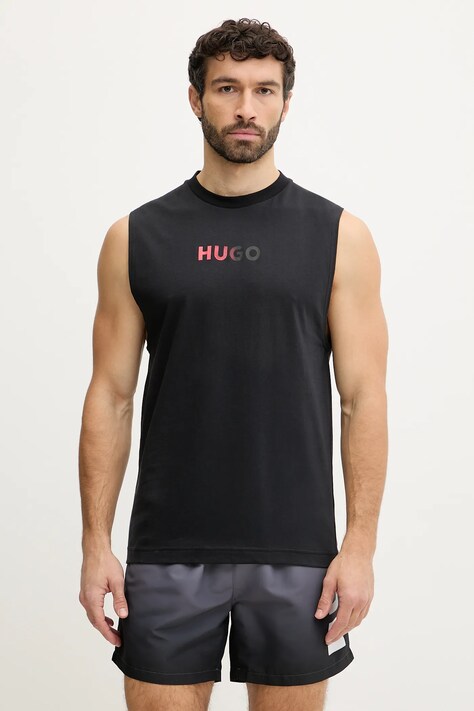 HUGO t-shirt plażowy RAY BEACH_TANK_LOOSE kolor czarny 50555581