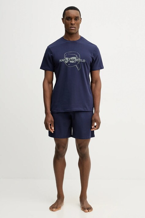 Karl Lagerfeld piżama IKON męska kolor granatowy z nadrukiem B1M45005