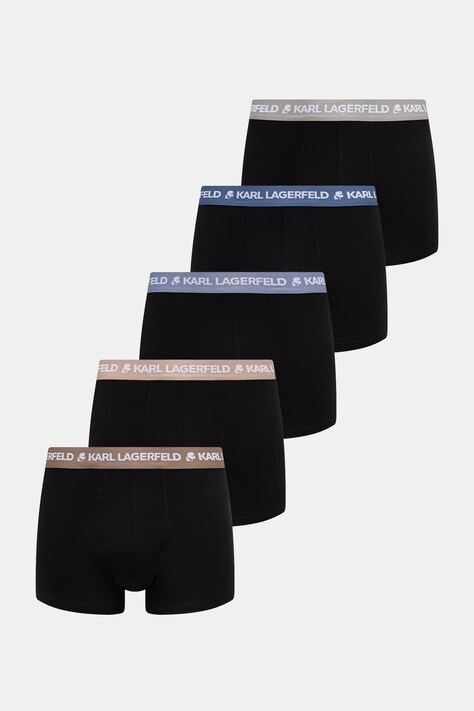 Karl Lagerfeld přiléhavé boxerky pánské bavlněné s elastanem LOGO TRUNK 5-pack černé B1M47030