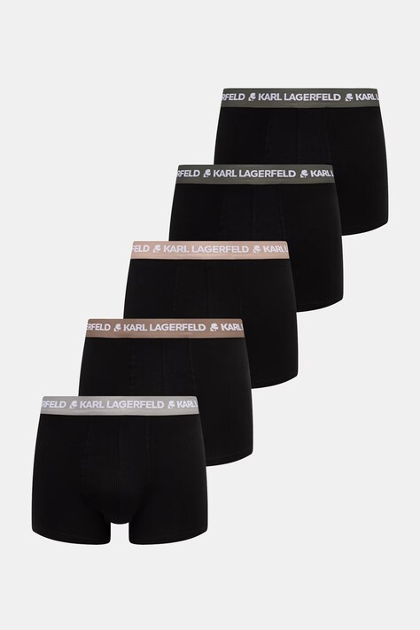 Karl Lagerfeld přiléhavé boxerky pánské bavlněné s elastanem LOGO TRUNK 5-pack černé B1M47030