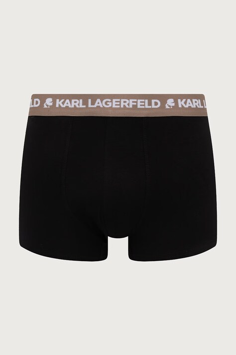 Karl Lagerfeld Bokserki dopasowane męskie bawełniane z elastanem LOGO TRUNK 5-pack czarne B1M47030
