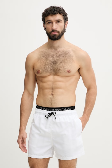 EA7 Emporio Armani plavecké šortky pánske biele AF21074.7M001689