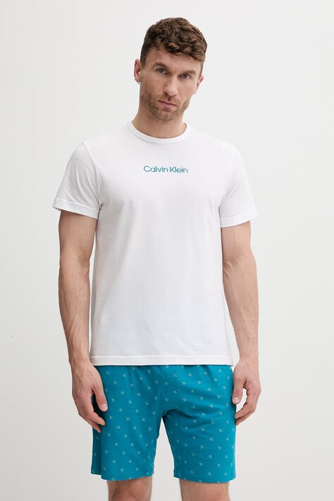 Calvin Klein Underwear piżama dwuczęściowa męska bawełniana turkusowa LV00NM2900