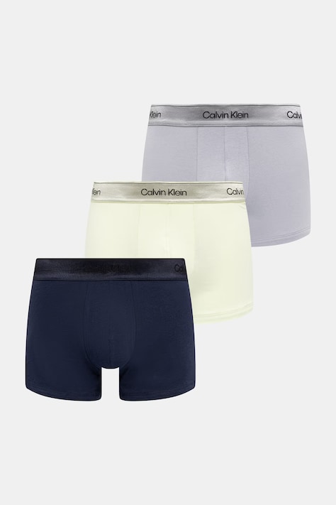 Calvin Klein Underwear boxerky pánske bavlnené s elastanom 3-pack zelené LV00NB4575