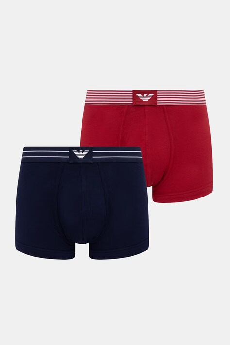 Emporio Armani Underwear bokserki męskie bawełniane z elastanem 2-pack czerwone EM000254 AF18884