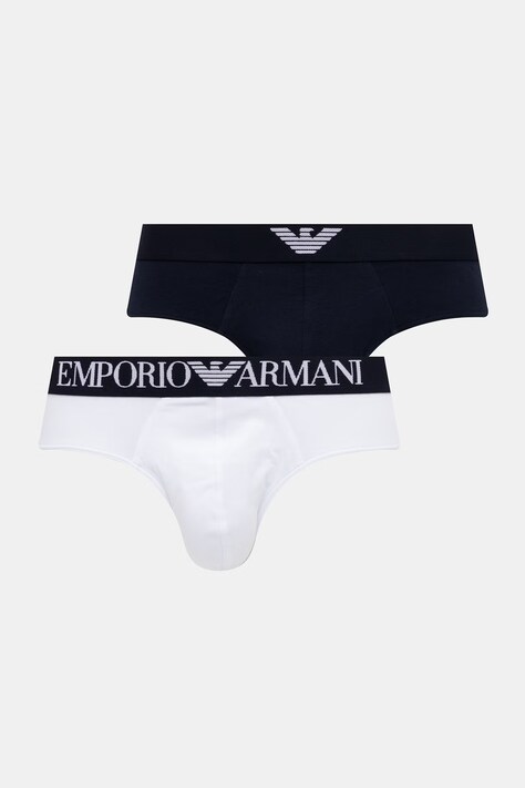 Emporio Armani Underwear slipy męskie bawełniane z elastanem 2-pack granatowe EM000251 AF18881