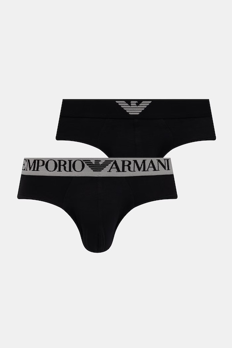 Emporio Armani Underwear slipy męskie bawełniane z elastanem 2-pack czarne EM000251 AF18881