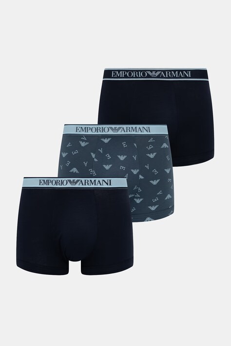 Emporio Armani Underwear bokserki dopasowane męskie 3-pack granatowe EM000370