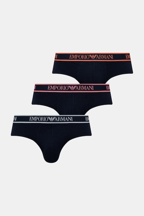 Emporio Armani Underwear slipy męskie z bawełną 3-pack granatowe EM000258 AF20669