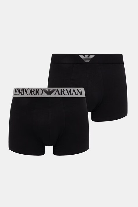 Emporio Armani Underwear bokserki męskie bawełniane z elastanem 2-pack czarne EM000252 AF18881