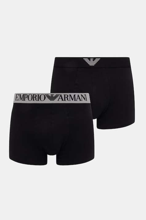 Emporio Armani Underwear bokserki męskie bawełniane z elastanem 2-pack czarne EM000252 AF18881