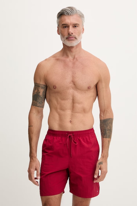 Tommy Hilfiger plavecké šortky pánske burgundské UM0UM03938
