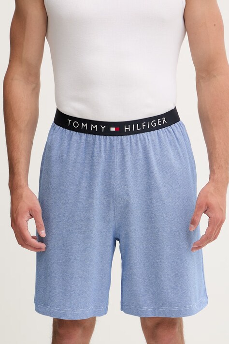 Tommy Hilfiger szorty piżamowe męskie bawełniane z elastanem niebieskie UM0UM03788