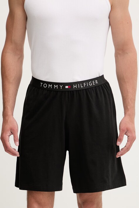 Tommy Hilfiger szorty piżamowe męskie bawełniane z elastanem czarne UM0UM03817