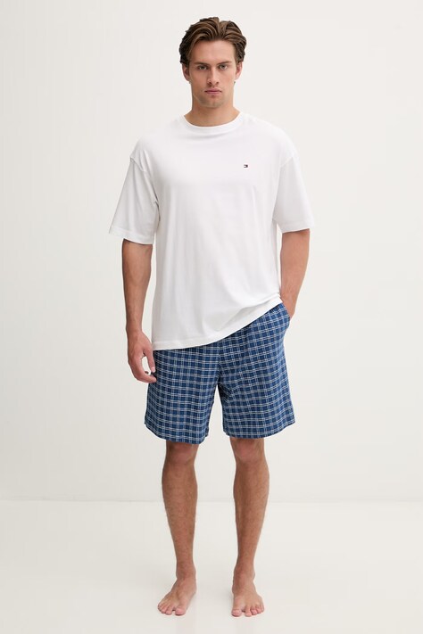Tommy Hilfiger piżama dwuczęściowa męska bawełniana z elastanem biała UM0UM03834