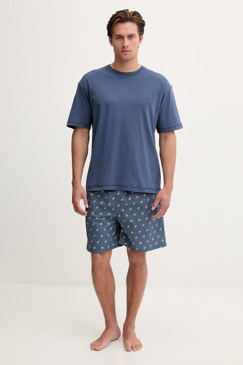 Tommy Hilfiger piżama dwuczęściowa męska bawełniana granatowa UM0UM03851