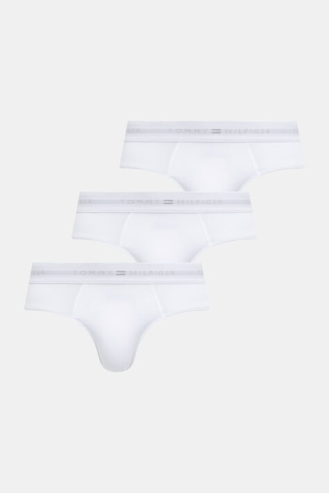 Tommy Hilfiger slipy pánske bavlnené s elastanom 3-pak biele UM0UM03769