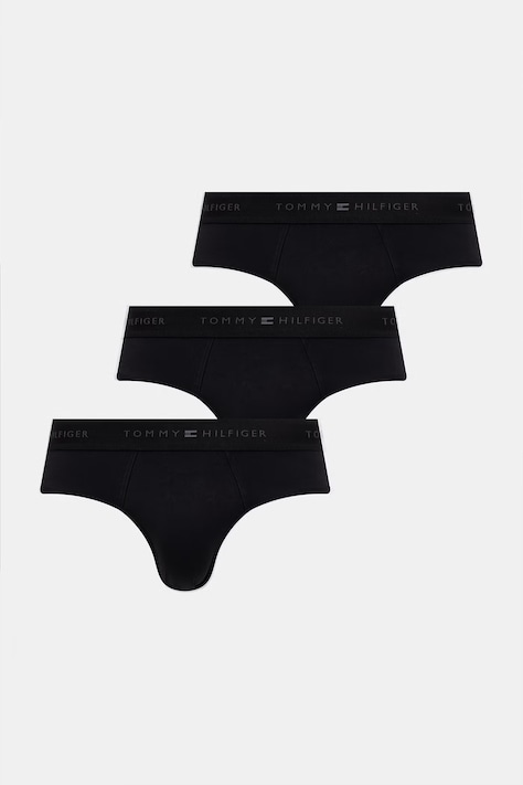 Tommy Hilfiger slipy pánske bavlnené s elastanom 3-pak čierne UM0UM03769