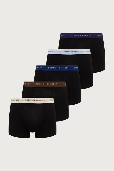 Tommy Hilfiger Bokserki dopasowane męskie bawełniane z elastanem 5-pack czarne UM0UM03893
