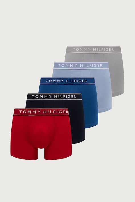 Tommy Hilfiger Прилепнали боксерки мъжки от памук с еластан 5 броя сини UM0UM03906
