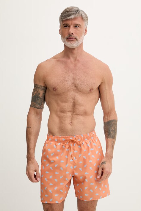 Lacoste szorty kąpielowe męskie pomarańczowe MH1851