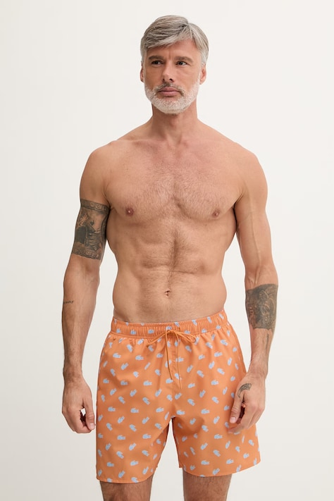 Lacoste σορτς μαγιό Ανδρικά πορτοκαλί MH1851