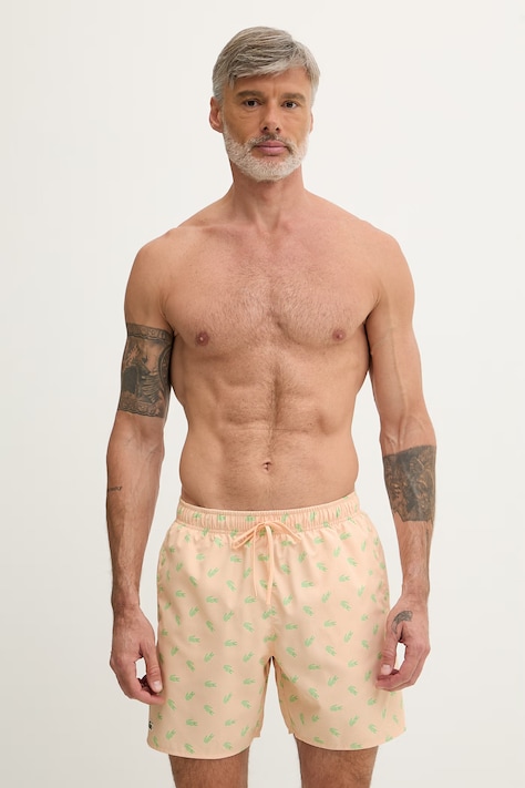 Lacoste σορτς μαγιό Ανδρικά πορτοκαλί MH1851