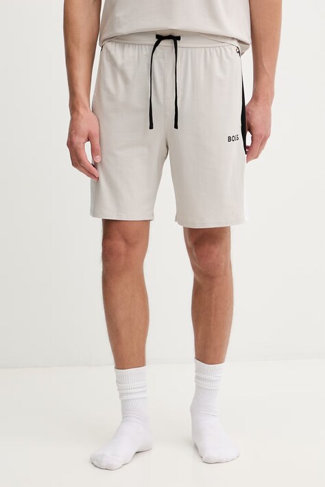 BOSS szorty piżamowe męskie z bawełną beżowe 50557061