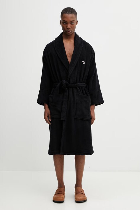 Paul Smith GOWN ZEBRA szlafrok frotte bawełniany męski czarny M1A.681.PUZEB